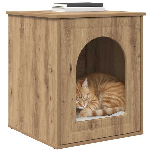 vidaXL Cat House Artisian Oak 53 x 52 x 62 cm Engineered Wood
