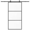 vidaXL Sliding Door with Hardware Set 102x205 cm ESG Glass&Aluminium