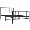 vidaXL Metal Bed Frame without Mattress with Footboard Black 90x190cm