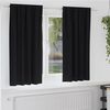 vidaXL Blackout Curtains with Rings 2 pcs Black 175 x 140 cm Polyester