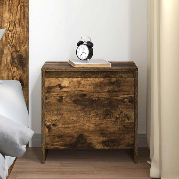 vidaXL Bedside Cabinet Smoked Oak 45x34x44.5 cm Engineered Wood
