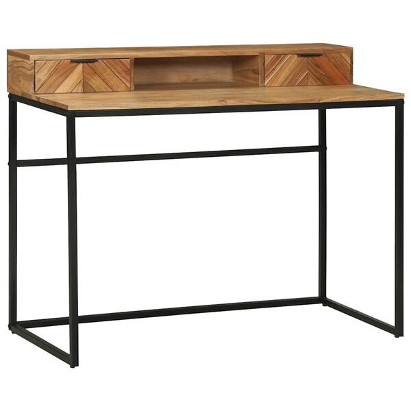 vidaXL Computer Desk with Drawer with Storage Brown 110 x 50 x 87 cm