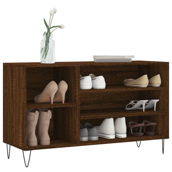 vidaXL Shoe Cabinet Brown Oak 102x36x60 cm Engineered Wood