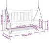 vidaXL Garden Swing Bench with Metal Chains Black Solid Wood Fir