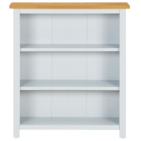 vidaXL 3-Tier Bookcase 72x22.5x82 cm Solid Oak Wood