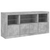 vidaXL Sideboard with LED Lights Concrete Grey 142.5x37x67 cm