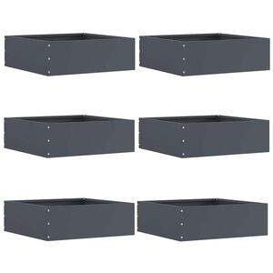 vidaXL Lawn Edging 6 pcs Anthracite 40 x 40 x 13 cm Steel