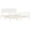 vidaXL Bed Frame without Mattress White Super King Size Solid Wood