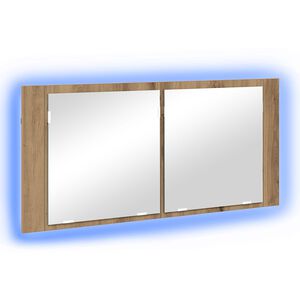 vidaXL LED Mirror Cabinet Artisan Oak 100 x 12 x 45 cm Engineered Wood