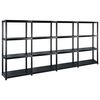 vidaXL Storage Shelf 4-Tier Black 244x30,5x130 cm Plastic