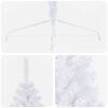 vidaXL Artificial Half Pre-lit Christmas Tree with Ball Set White 180 cm
