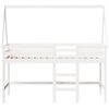 vidaXL Loft Bed with Ladder and Roof without Mattress White 90x190 cm Single