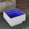 vidaXL Coffee Table with LED White 50x50x30 cm Engineered Wood