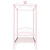 vidaXL Canopy Bed Frame without Mattress Pink Metal 100x200 cm