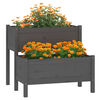vidaXL Planter Grey 84.5x84x75 cm Solid Wood Pine