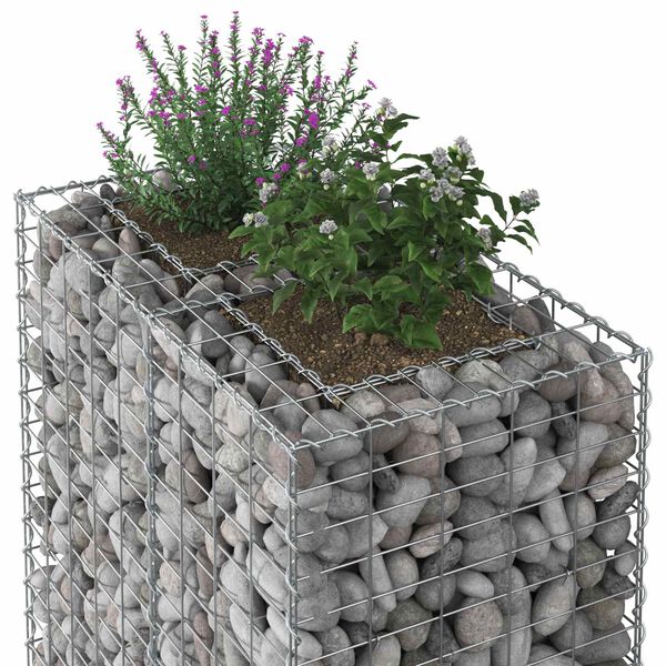 vidaXL Gabion Raised Bed Silver 90 x 50 x 150 cm Galvanised Steel