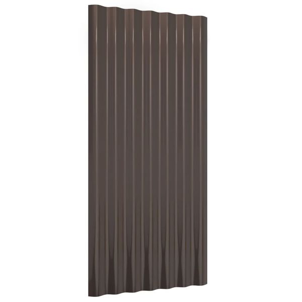 vidaXL Roof Panels 36 pcs Galvanised Steel Brown 80x36 cm