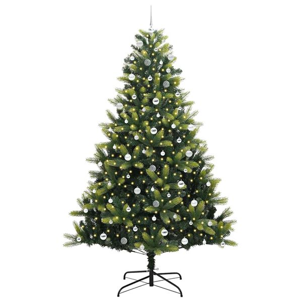 vidaXL Artificial Hinged Christmas Tree 300 LEDs Green 240 cm