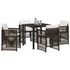 vidaXL Garden Dining Set 5 pcs Brown Powder-Coated Steel