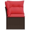 vidaXL Garden Sofa with Cushion Brown 62 x 62 x 69 cm Poly Rattan