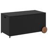 vidaXL Garden Storage Box with Wheels Black 190L Poly Rattan