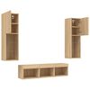 vidaXL 5 Piece TV Wall Units with LED Sonoma Oak Engineered Wood