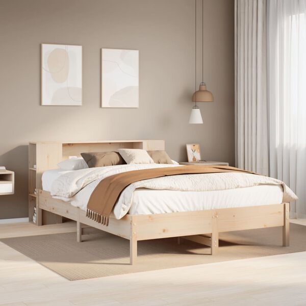 vidaXL Bookcase Bed without Mattress 160x200 cm Solid Wood Pine