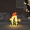 vidaXL Lighted Gnome with 60 LEDs Warm White 71 x 64 cm Tinsel Fabric