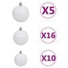 vidaXL Artificial Pre-lit Christmas Tree with Ball Set White 210 cm
