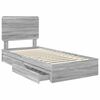 vidaXL Storage Bed with Drawer Grey Sonoma 90 x 190 cm Engineered Wood