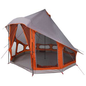 vidaXL Family Tipi Tent Tipi Grey and Orange 404 x 370 x 270 cm