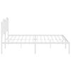 vidaXL Metal Bed Frame without Mattress with Headboard White 200x200cm