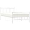vidaXL Metal Bed Frame without Mattress with Footboard White 100x200cm