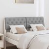 vidaXL Upholstered Headboard Light Grey 120 cm Solid Pine Wood