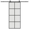 vidaXL Sliding Door with Hardware Set Black 90x205 cm ESG Glass