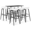 vidaXL 7 Piece Bar Set Black and White