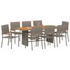 vidaXL Garden Dining Set 9 pcs Grey Poly Rattan