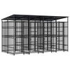 vidaXL Outdoor Dog Kennel with Roof Steel 7,37 m&sup2;