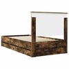 vidaXL Bed Frame with Drawer Smoked Oak 100 x 200 cm Engineer Wood