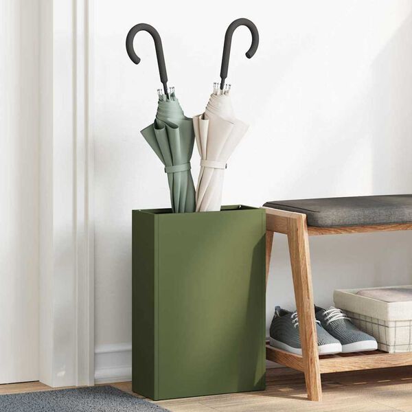 vidaXL Umbrella Stand Olive green 28 x 12 x 41 cm Steel