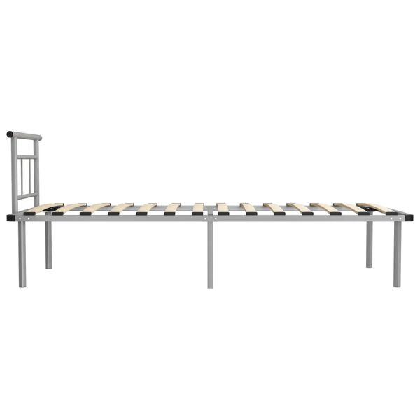 vidaXL Bed Frame without Mattress Grey Metal 100x200cm