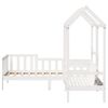 vidaXL Day Bed and Bench Set with Roof without Mattress White 90x190 cm Single