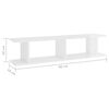 vidaXL Wall Shelf 2 pcs High Gloss White 90x18x20 cm Engineered Wood