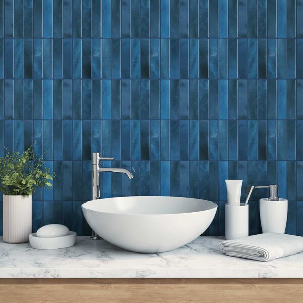 vidaXL Rectangular Tile 10 pcs Blue 29 x 23 x 0.08 cm