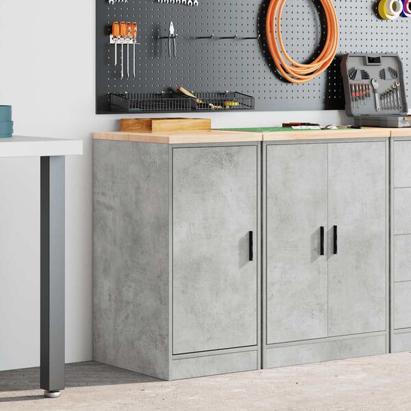 vidaXL Garage Storage Cabinet Concrete Grey 40x51x85 cm Solid Wood Pine