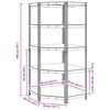 vidaXL 5-Layer Corner Shelf Blue Steel&Engineered Wood