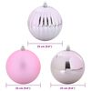 vidaXL Christmas Bauble Set XXL 3 pcs Pink Plastic