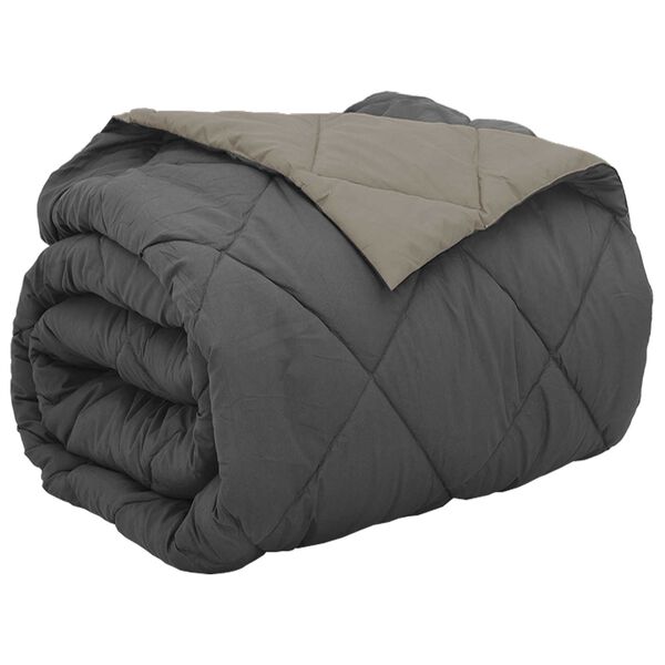 vidaXL Full Year Duvet Light Grey and Anthracite 240 x 200 cm