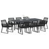 vidaXL Garden Dining Set 9 pcs Black Poly Rattan