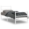 vidaXL Metal Bed Frame without Mattress with Footboard White 75x190cm